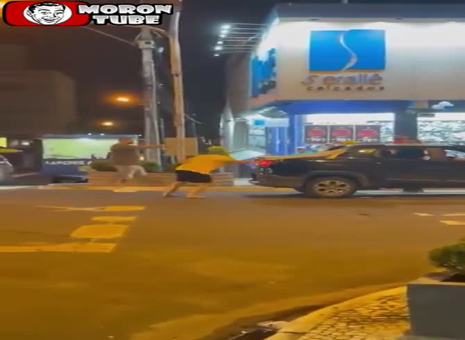 Video :When he kicks an automobile, lightning is the result